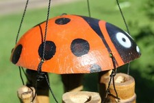 1-Ladybug Windchime, Coconut & Bamboo,country decor,all occasion gift  G-45 picture
