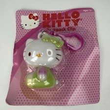 2009 SANRIO HELLO KITTY Backpack Clip Green White Charm NIB picture