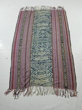 Antique 20thC Indonesian Ikat Woven Wall Tapestry 65x40 inches  picture