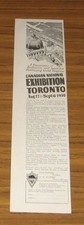1930 Vintage Ad Canadian National Exhibition Toronto,Ontario Canada picture