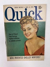 Quick News Weekly Magazine August 6 1951 cover Shelley Winters picture