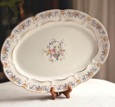 Vintage Haviland Limoges Symphony Platter – Floral Basket, Gold Trim (14x10) picture