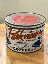 Vtg Parkview Drip Grind Coffee Tin Can 1 lb Cincinnati Ohio Advertising Graphics picture