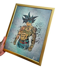 1/1 Goku spray paint Art Piece – Dragon Ball Z Art Hand Made Blue Green picture