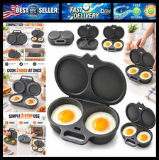2Pcs 2026 New Dual Cavity Microwave Egg Poacher 2 Eggs With Lid & Handle, Poache picture