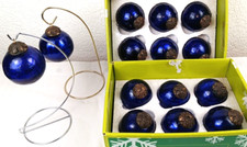 14 VTG Kugel Style Christmas Ornament Crackled Blue/Purple Mercury Glass 2.75