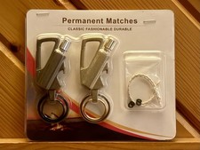 YUSUD 2-Pack Permanent Match Carabiner Keychain Flint Fire Starter Bottle Opener picture