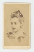 Antique ID'd CDV 1873 Stunning Gorgeous Woman With Beautiful Hair Boston, MA picture