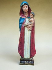 vintage Large Chalk MAdonna Mary statue child Jesus signed 1950 picture