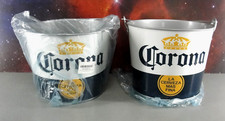 CORONA BEER BLUE WHITE GALVANIZED ICE BUCKET PAIL LOT 2 BOTTLE OPENER BAR NEW picture