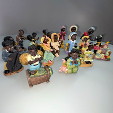 Lot of 20 Vintage African American Resin Figurines - Black Americana Folk Art St picture