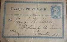 1876 Toronto Insane Asylum Postcard Dr CK Clarke C.K. Famous Psychiatrist RARE picture