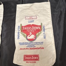 Vintage War Era Swans Down Flour Sack Advertising Evansville Indiana picture