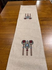 Arts and Crafts Mission style hand made Linen and Cotton table runner  picture
