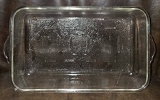 Vintage Glasbake 264 Clear Glass Rectangular Baking Dish Pan Textured 10x6x2 picture