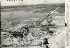 1938 West Hampton NY Storm & Floods Wrecked Homes Ruined Bridge Press Photo picture