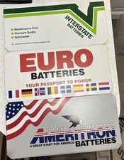 Vtg Signs Lot Of 3 Interstate Batteries Metal 80’s-90’s Era Collector Garage picture