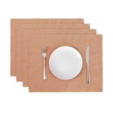 100% Pure Linen Natural Placemats 14 x 18 Inch Eco-Friendly Table Mats Set of 4 picture
