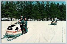 Pennsylvania PA - Snowmobiling - Snowmobile Races Family Fun  - Vintage Postcard picture