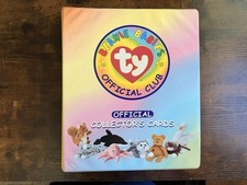 1998 Ty Beanie Babies Official Club Collector Cards Lot of 200 w/ Binder picture