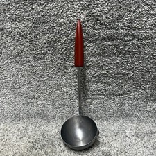 Vintage Androck Bakelite Red Bullet Handle Side Pour Spout Stainless Soup Ladle picture