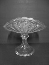 Vintage Clear Glass Pedestal Banana Fruit Bowl picture