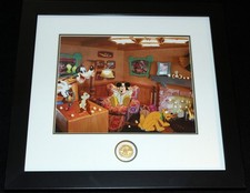 Walt Disney 2003 FRAMED Toontown PIN SET Boys Night at Mickey's Limited Ed of 75 picture