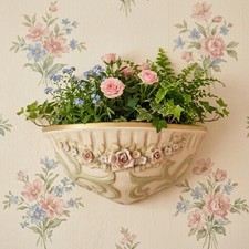 Vintage Porcelain Wallpocket MCM Japan Sculpted Roses Ardalt picture