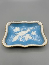 Vintage Royal Crown Derby Chinese Birds Blue Trinket Dish Pin Tray Reg 839113 picture