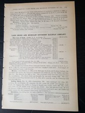 ◇1896 train report LAKE SHORE & MICHIGAN SOUTHERN RAILWAY Elkhart Lenawee Mich picture
