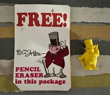 Vintage 1971 W.C. Fields Frito Lay Toy Prize Pencil Topper Eraser With Ad picture