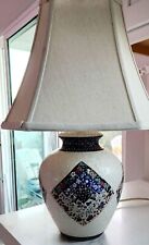 Vintage Asian Ceramic Pottery Floral Patchwork Design Table Lamp picture