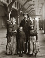 IMMIGRANT FAMILY Posing After Arriving at ELLIS ISLAND 8.5X11 Photo picture