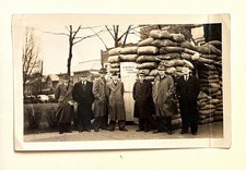 Vintage 1943  Wheeling WV B&W WWII Photograph Men by Sandbags Handwritten Notes picture