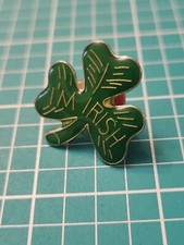 Vtg I'm Irish ☘️  Shamrock Gold Tone Lapel Pin picture