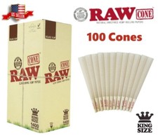 Authentic RAW Organic King Size Pre-Rolled Cones 100 Pack &  picture