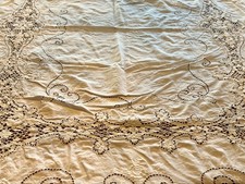 Vintage Madiera Style Linen Table Cloth 64