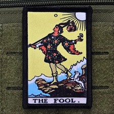 The Fool Patch Tarot Cards Moral Tactical Military Army USA Flag Hook & Loop picture