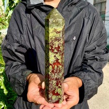 1.85LB Natural Dragon Blood Column Obelisk Crystal Column Wand Point Healing picture
