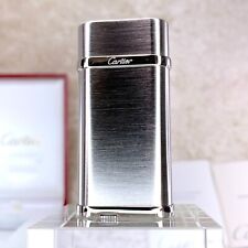 Authentic Cartier Gas Lighter Brushed Silver with Case & Papers picture