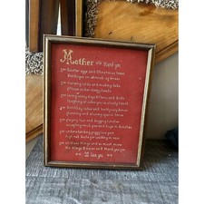 Antique Framed Poem card, Mother, picture