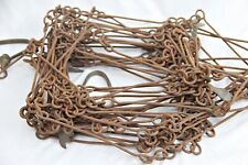 66 Feet Rare Vintage Iron Land Survey Measuring Chain with Brass Handles & Tags picture
