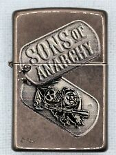 2015 Sons Of Anarchy Dog Tags Midnight Chrome Zippo Lighter NEW Never Struck picture