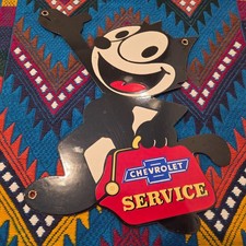 Vintage Chevrolet FELIX Porcelain Sales Service Gas Station Sales Dealer Sign picture