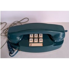 Vintage AT&T Trimline Landline Telephone Teal Blue Push Button Phone Retro Decor picture