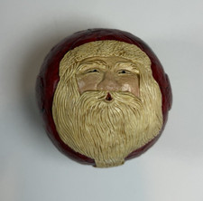 Vintage BRIERE Folk Art Toy SANTA BALL SIGNED 1986 Ball Only Christmas 80s Red picture