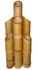 Vintage MCM bamboo sculpture vase planters 18 inch ￼ picture
