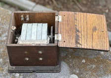 Antique Western Electric 299F 48A 5-Bar Telephone Magneto Generator Wood Box picture