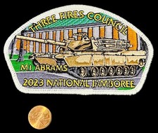 BOY SCOUT BSA THREE FIRES COUNCIL 2023 JAMBOREE M1 ABRAMS TANK CSP GLOW-IN-DARK picture
