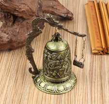 Zen Art Brass Feng Shui Desktop Dragon Windbell Table Gong Home Decor Gift USA picture